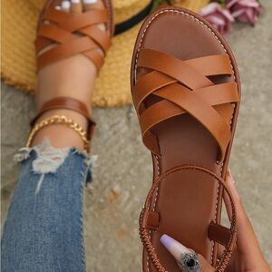 Women's Brown Strappy Sandals